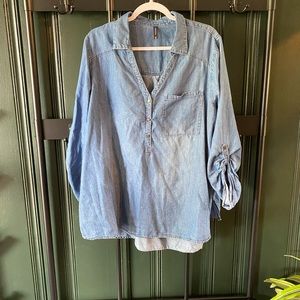 🟢 2 for $15 denim tunic